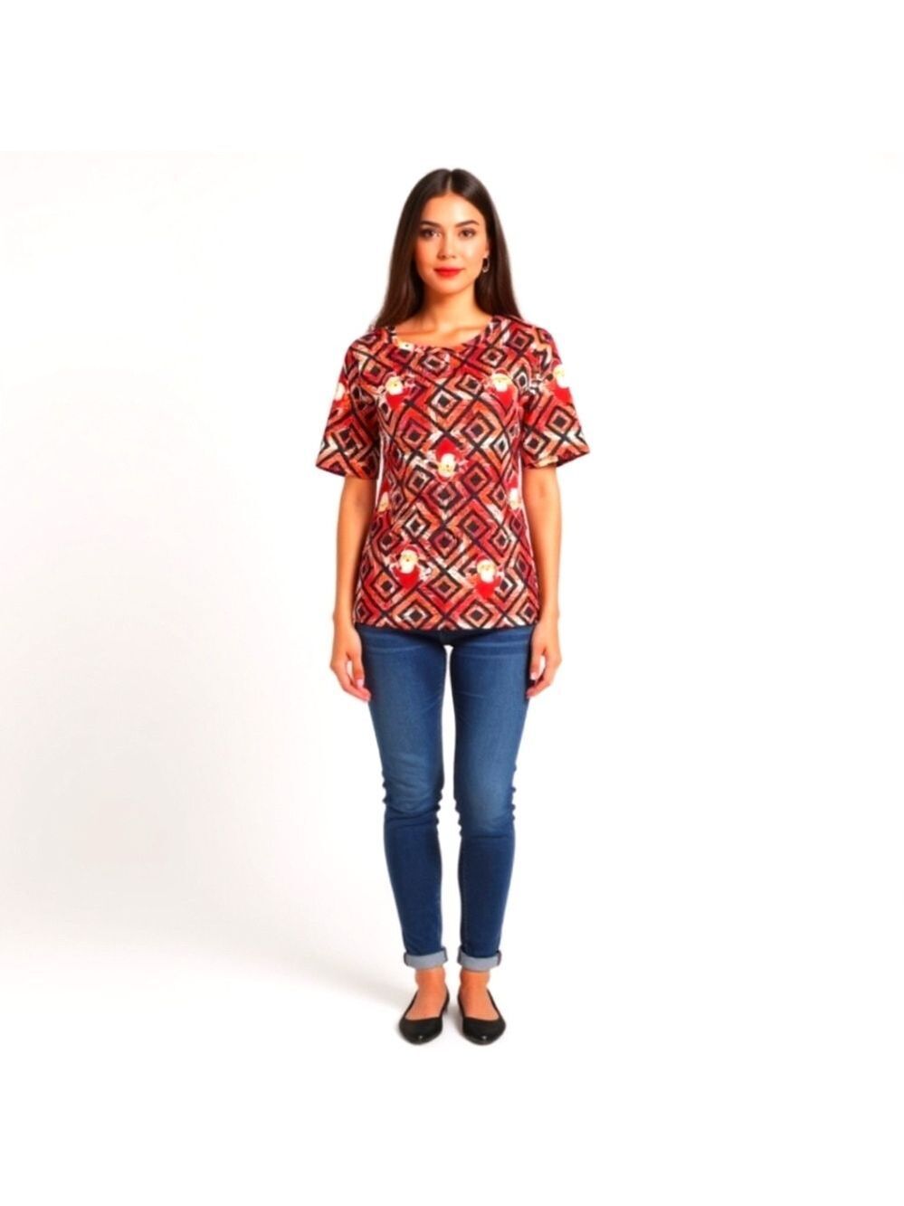 Lularoe GiGi Red Santa claus top size med